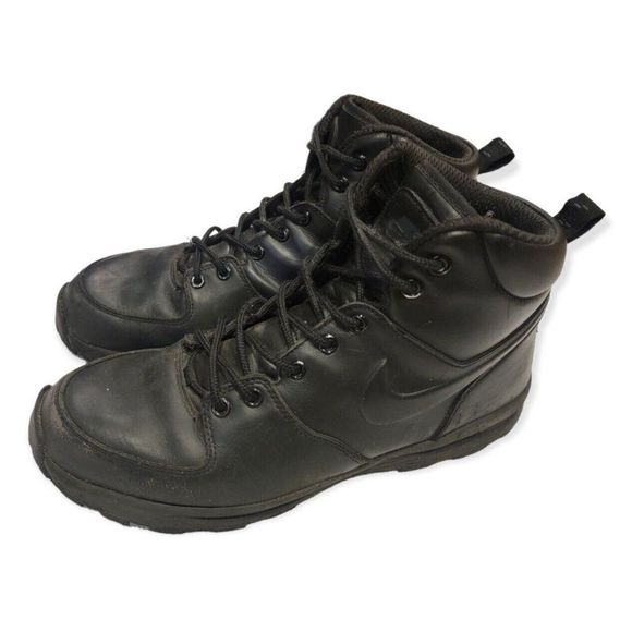 Nike Manoa Mens 11 Black Leather Mid Top Hiking Shoes - Picture 7 of 12